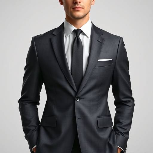 Modern slim-fit dark grey suit