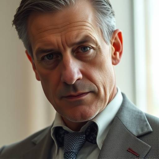 Portrait of a seasoned tailor examining a fabric sample